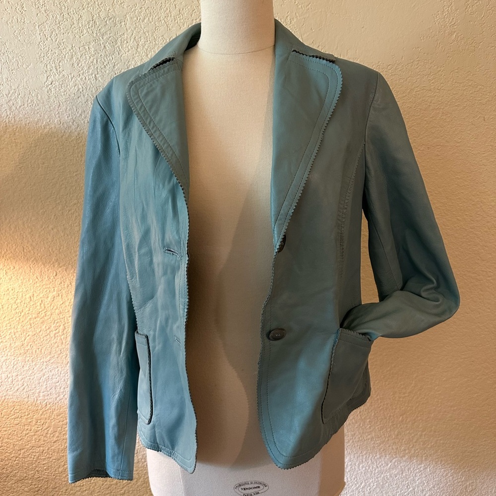 Teal Leather Jacket